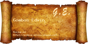Gombos Edvin névjegykártya